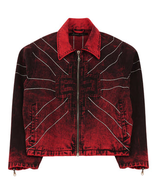 Freshiam Coats & Jackets PLUS DENIM STRIKER JACKET - BLACK FIRE LAVA [PRE-ORDER]